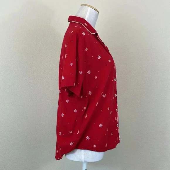 Victoria’s Secret red snowflake pajama top size small - Picture 3 of 7